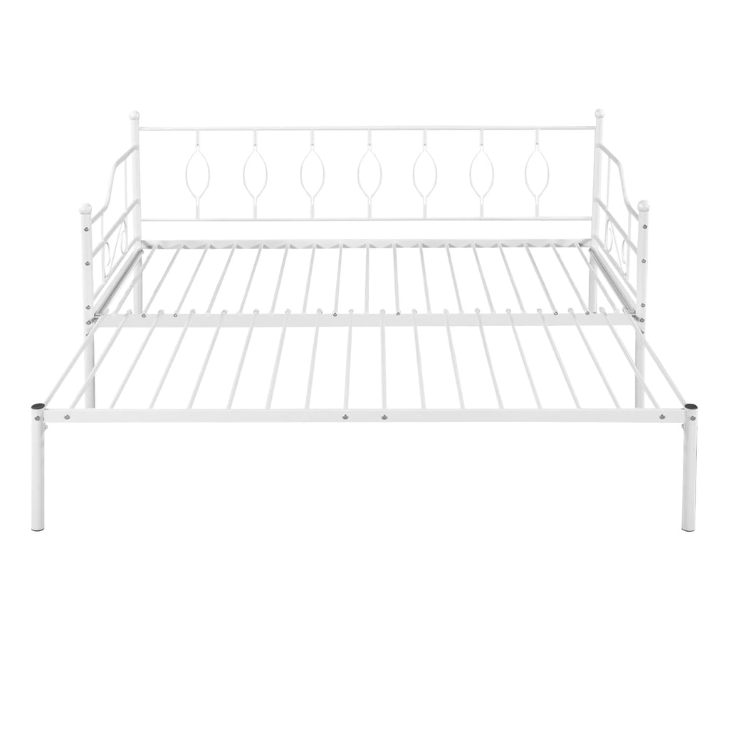 White Twin Size Metal Daybed with Trundle P82318