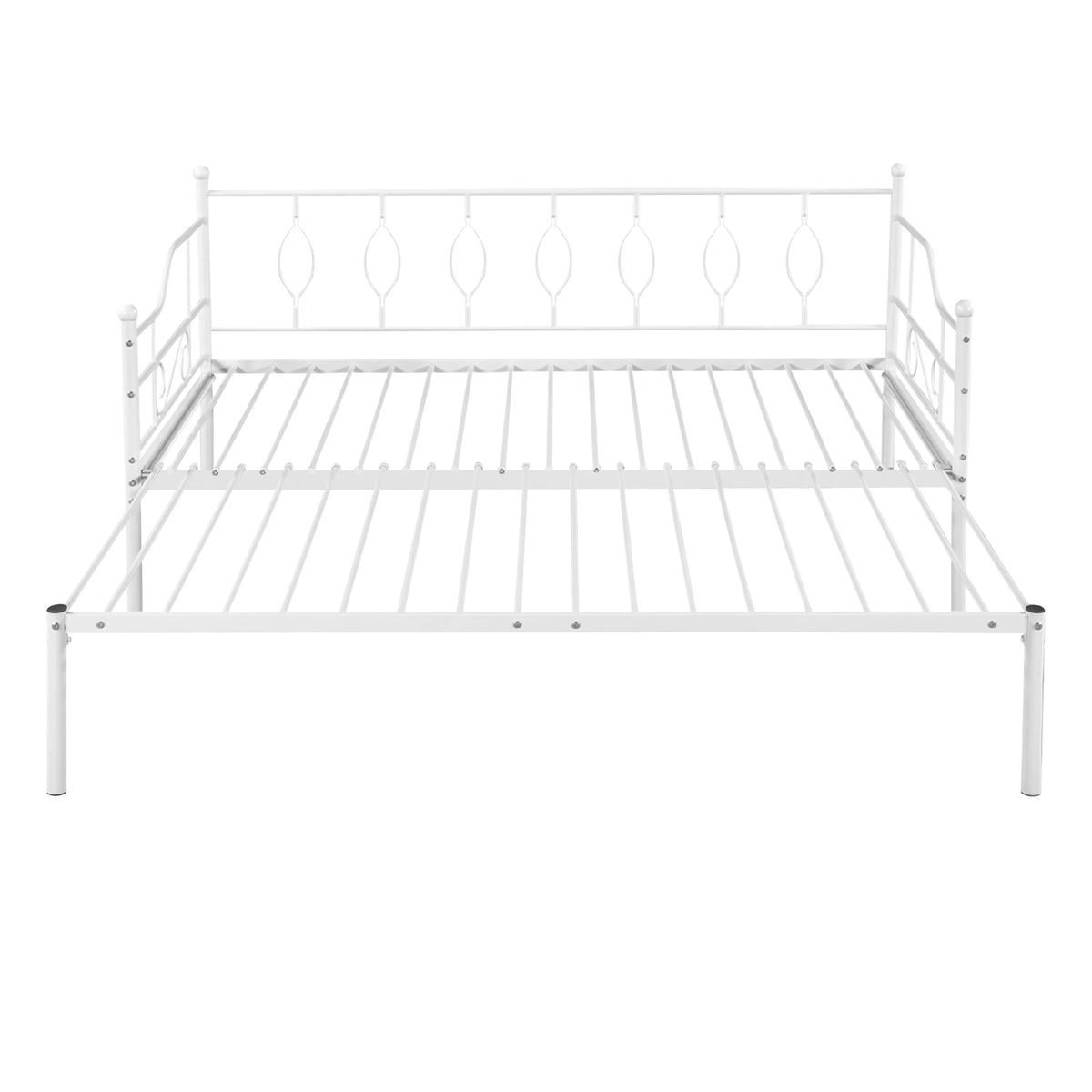 White Twin Size Metal Daybed with Trundle P82318
