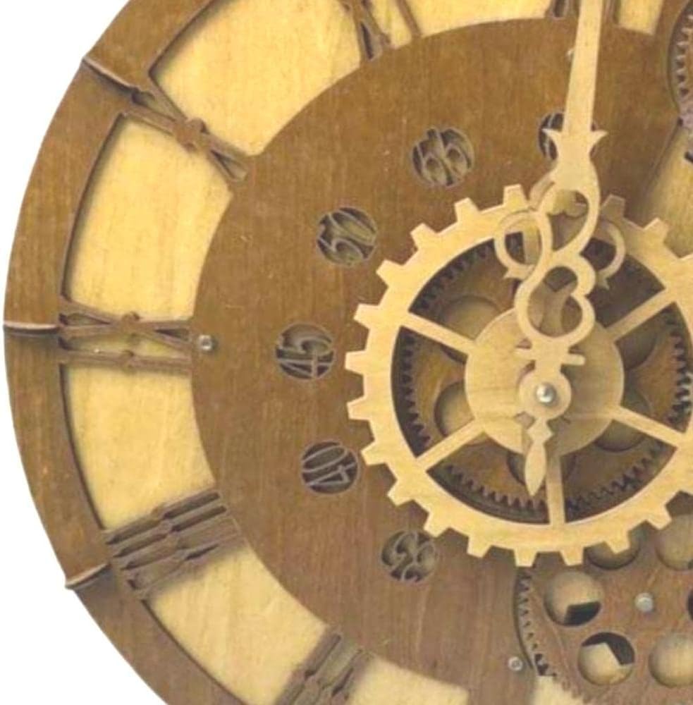 15 Inch Industrial Wall Clock with Moving Gears Q98344
