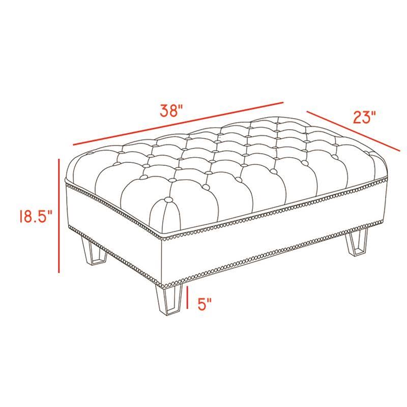Black Velvet Ottoman L676