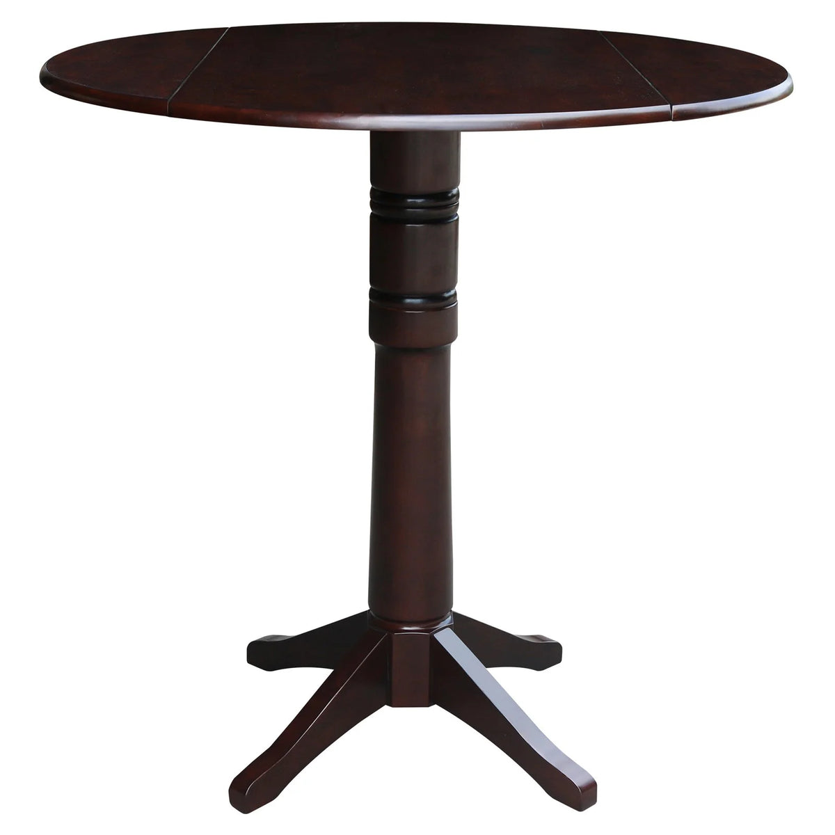 42" Round Dual Drop Leaf Pedestal Table Espresso P344