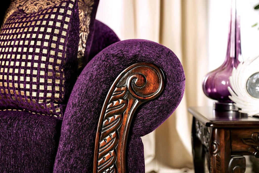 Purple & Dark Cherry 5pcs Living Room Set E135