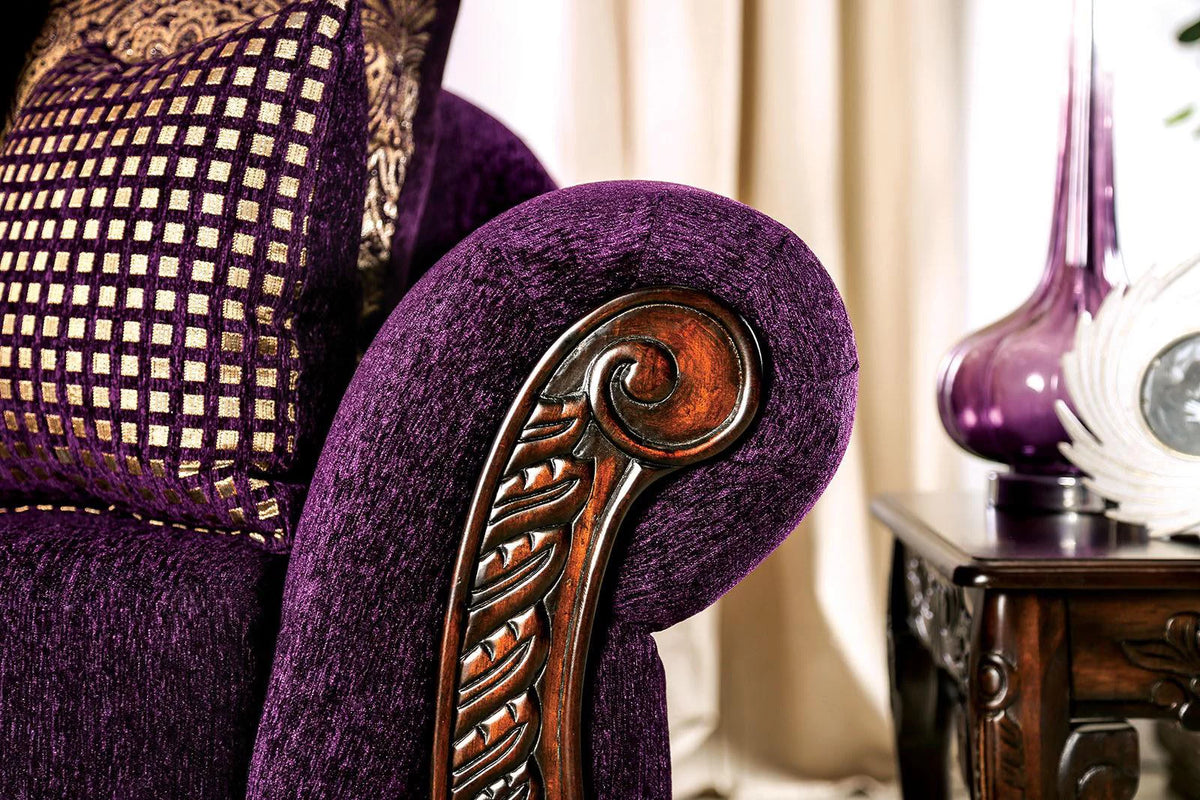 Purple & Dark Cherry 5pcs Living Room Set E135