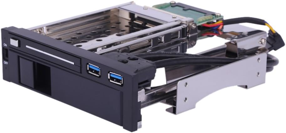 Dual Bay 3.5 + 2.5 Inch SATA III Hard Drive SSD Tray Caddy Internal Mobile Rack Enclosure Docking Station with USB 3.0 Port Hot Swap Pack of 2 C722