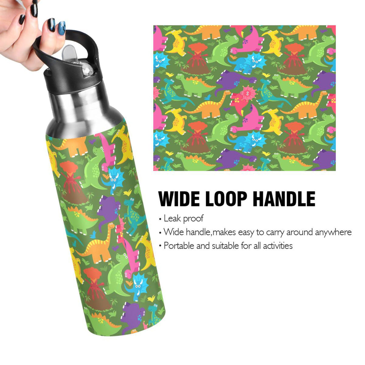 Stainless Steel Water Bottle with Straw Lid Vacuum Insulated 20 OZ Q8425
