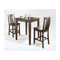 3Pc Mahogany Pub Dining Set with 2 Counter Stools Q1562