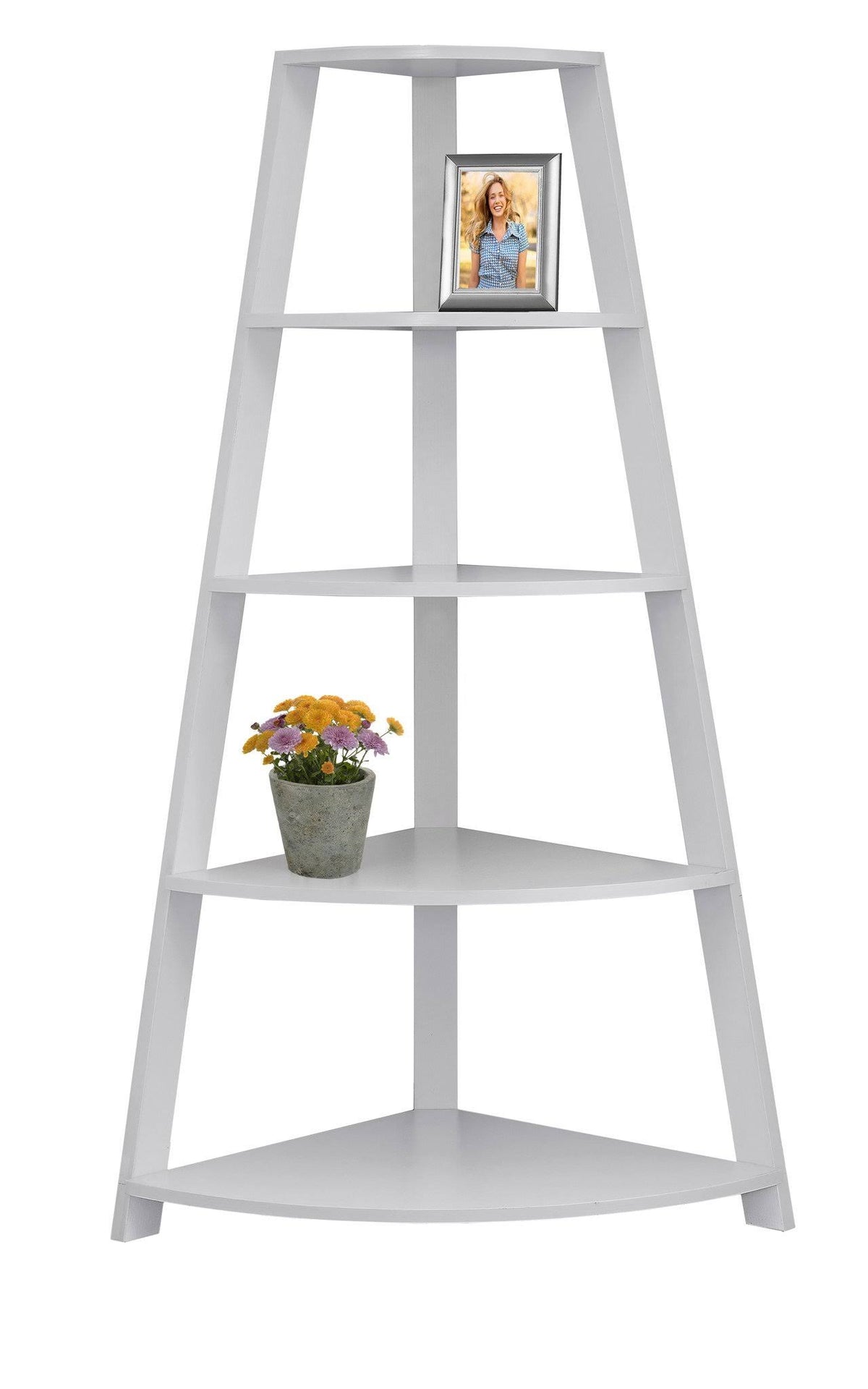 Dark Taupe Corner Accent Bookcase Y789