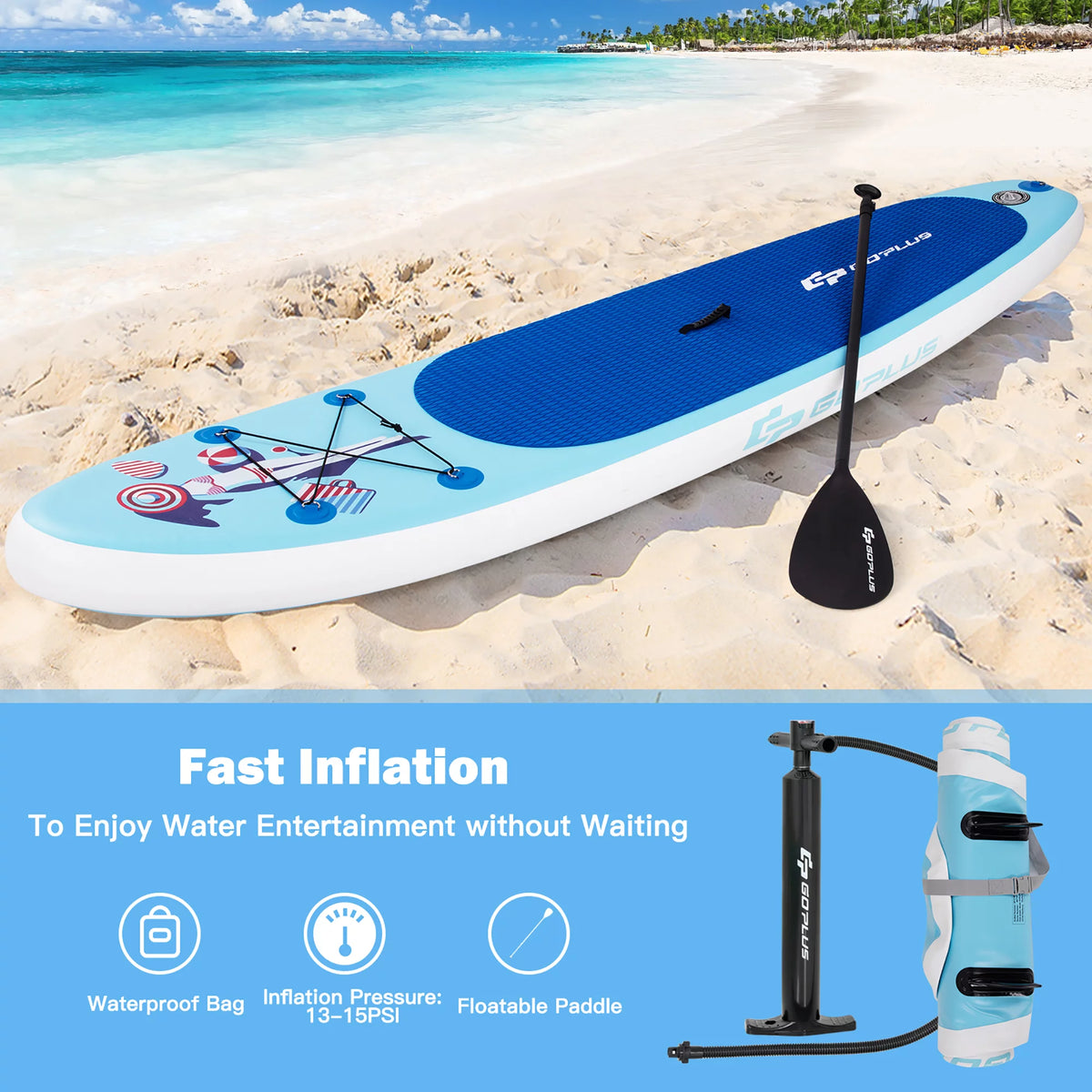 10' Inflatable Stand Up Paddle Board E54060