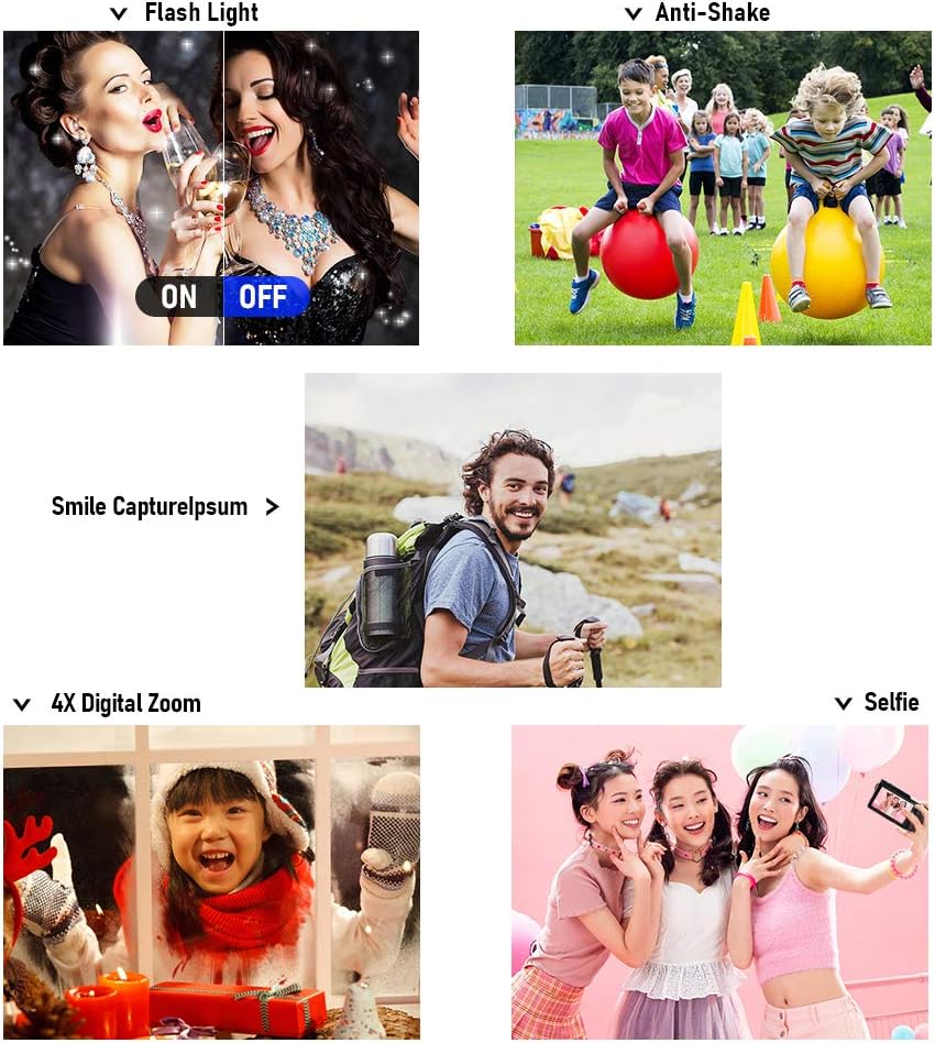 2.7K Vlogging Camera with Flip Screen and 32GB Memory Card A173
