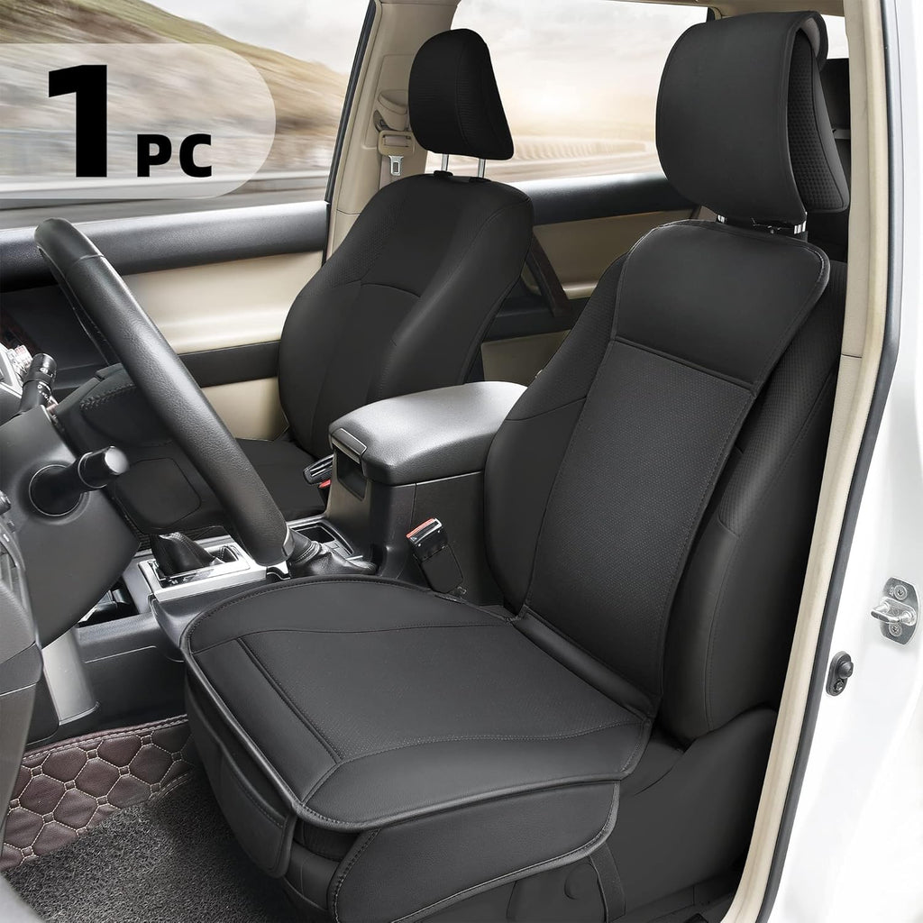 Beige Faux Leather Padded Car Seat Cover J35445