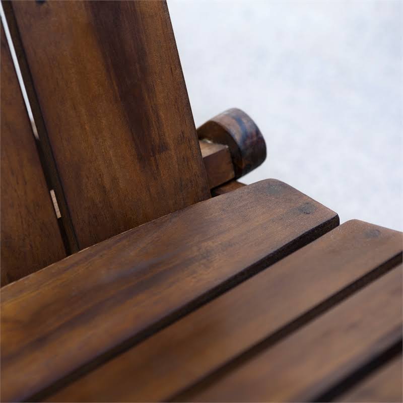2 Piece Acacia Adirondack Chair Patio Set Dark Brown Z227228