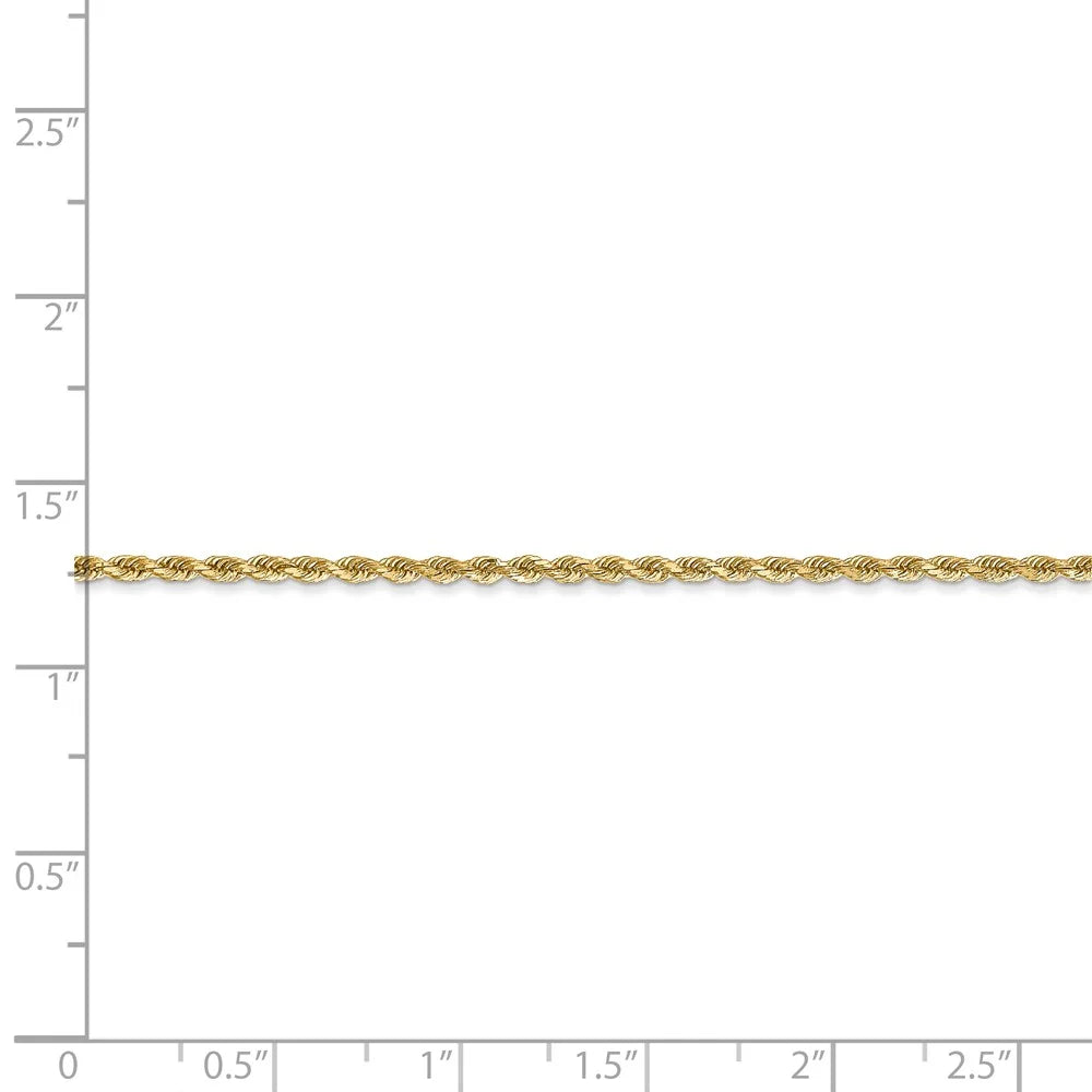 14kt Yellow Gold Diamond Cut Rope Chain with Lobster Clasp, 16 inch E8741
