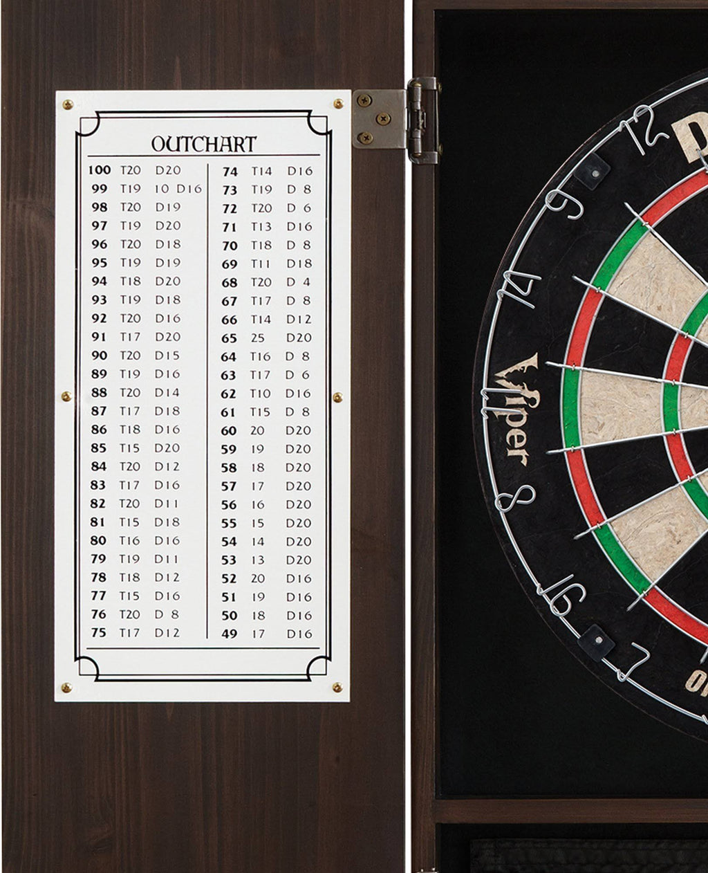 Solid Wood Cabinet & Sisal/Bristle Dartboard Set W850