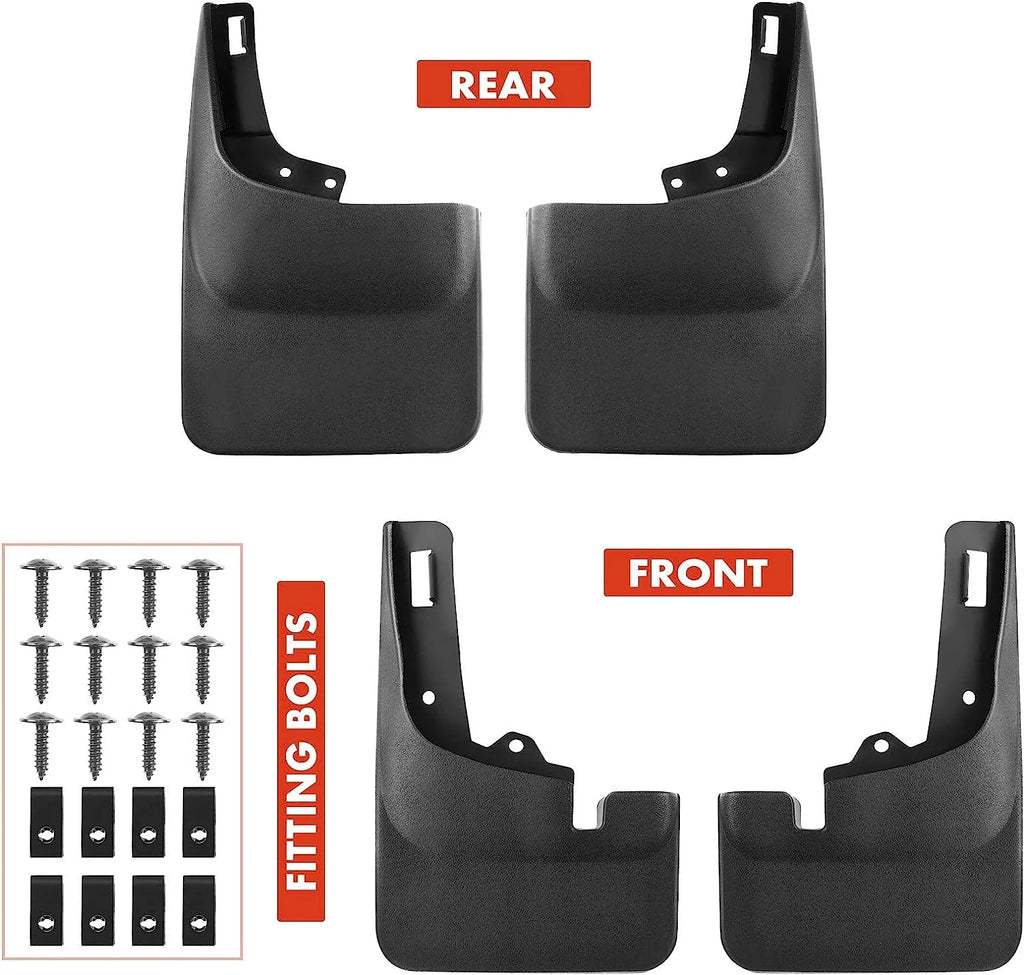 Set of 4 Mud Flaps with Hardware Kits for Pickup J267