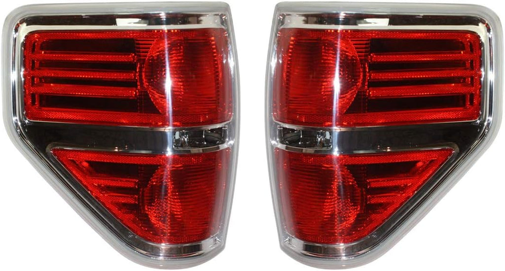 Tail Light Lens and Housing Set of 2 for Ford F-150 R8478