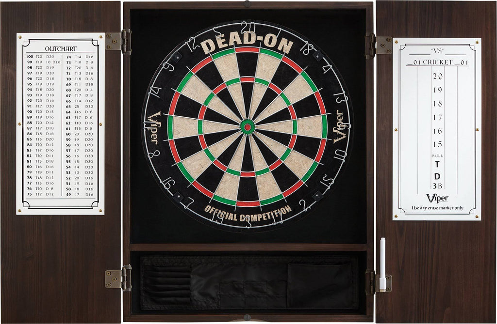 Solid Wood Cabinet & Sisal/Bristle Dartboard Set W850