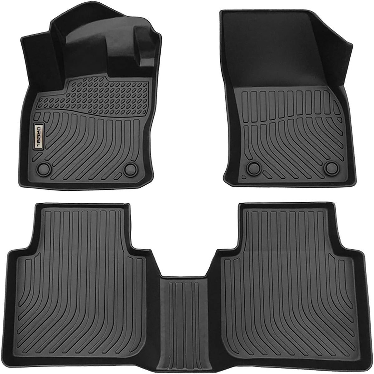 Black Heavy Duty All Weather Front and Rear Car Floor Mats A1595