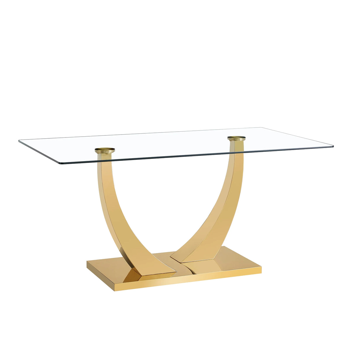 Glass Dining Table with Metal Legs Q88587