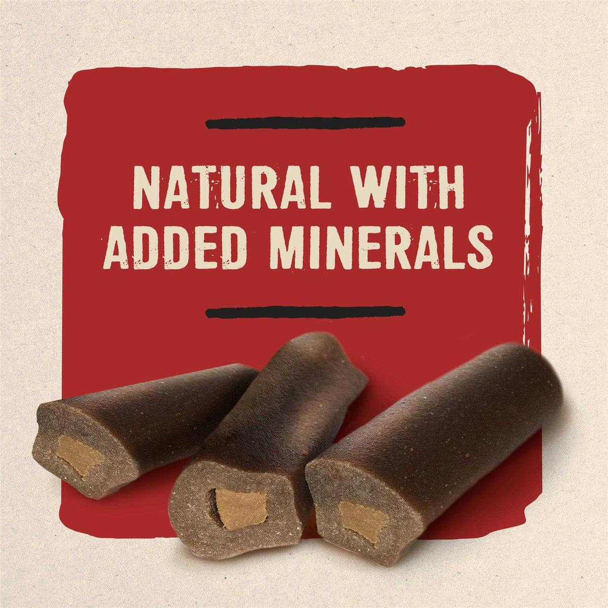 Natural Dog Treats Filled Chew With Bison J3630