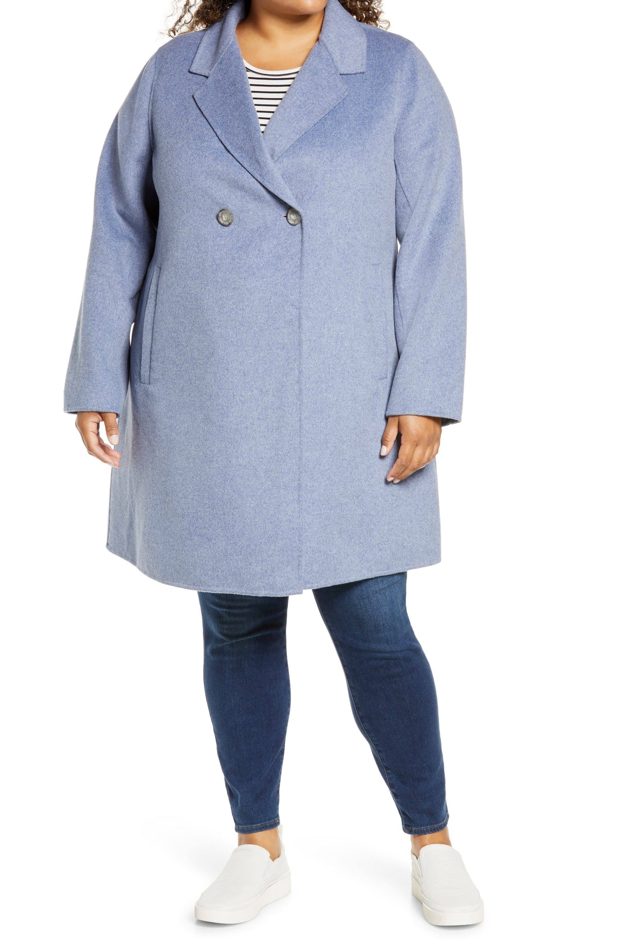 Notch Collar Coat - Blue - 3X S311585