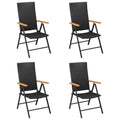 Black Poly Rattan Garden Chairs 4 Pcs E226