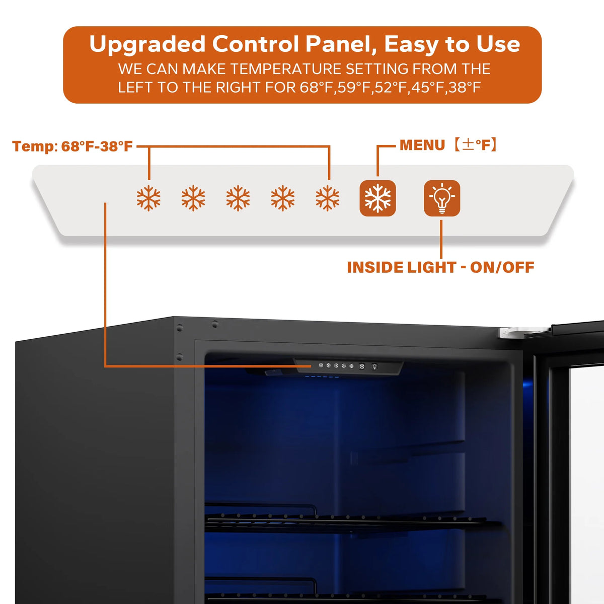 160 Can Freestanding Beverage Refrigerator with Glass Door U44378