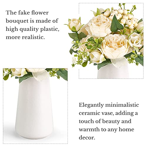 Small Artificial Flowers in Ceramic Vase Silk Flower Arrangements B764