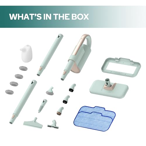 1200W Steam Mop & Detachable Handheld Cleaner with 11 Accessories & 2 Pads T406