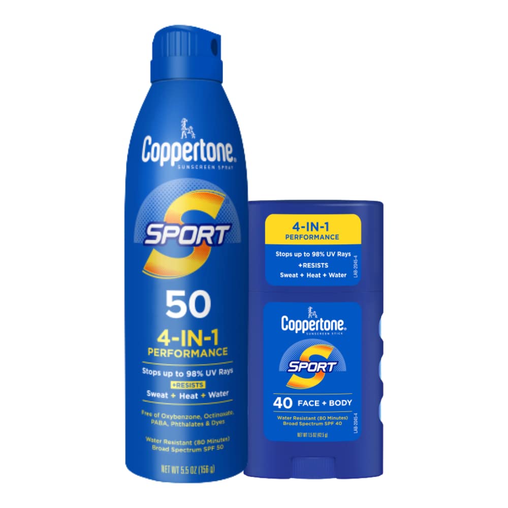 Sport Sunscreen Spray SPF 50 5.5 Oz and Sport Sunscreen Stick SPF 40 1.5 Oz O16941