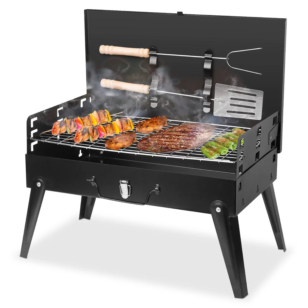 Portable Charcoal Grill Foldable BBQ Suitcase Grill R22542