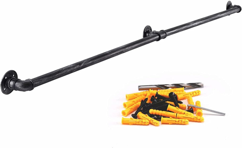 10FT Matte Black Metal Stair Handrail A5665