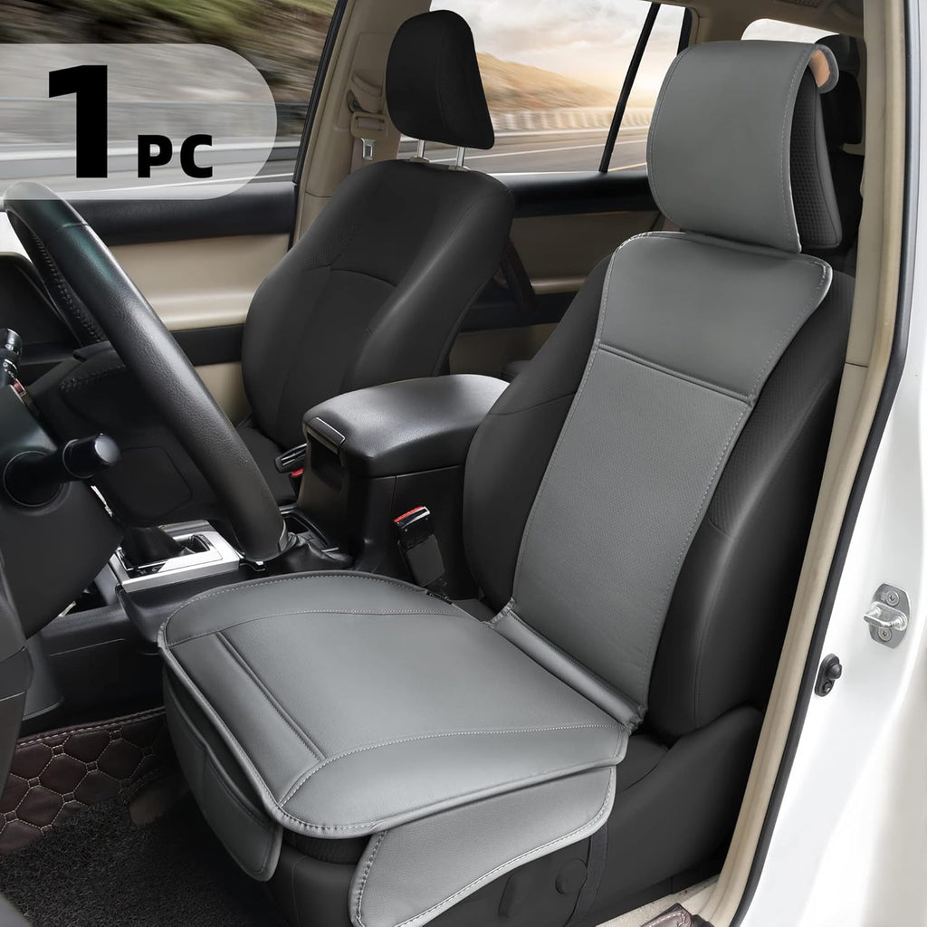 Beige Faux Leather Padded Car Seat Cover J35445
