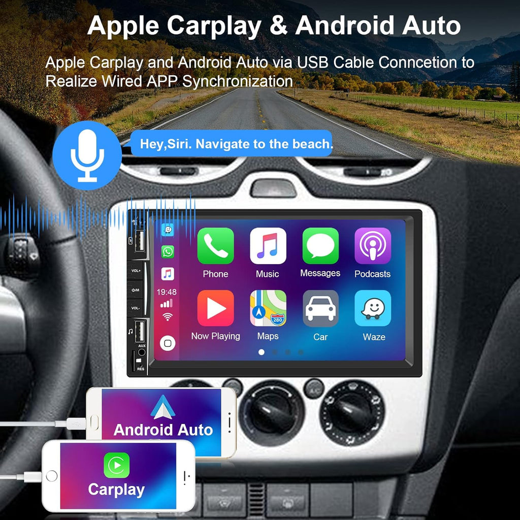 7 inch Touch Screen Car Stereo Radio with Bluetooth Backup Camera I9719