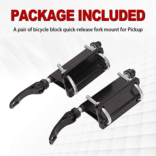 Bike Fork Mount Bicycle Quick-Release Aluminum Alloy Fork Block Mounts 2 Pcs E20334