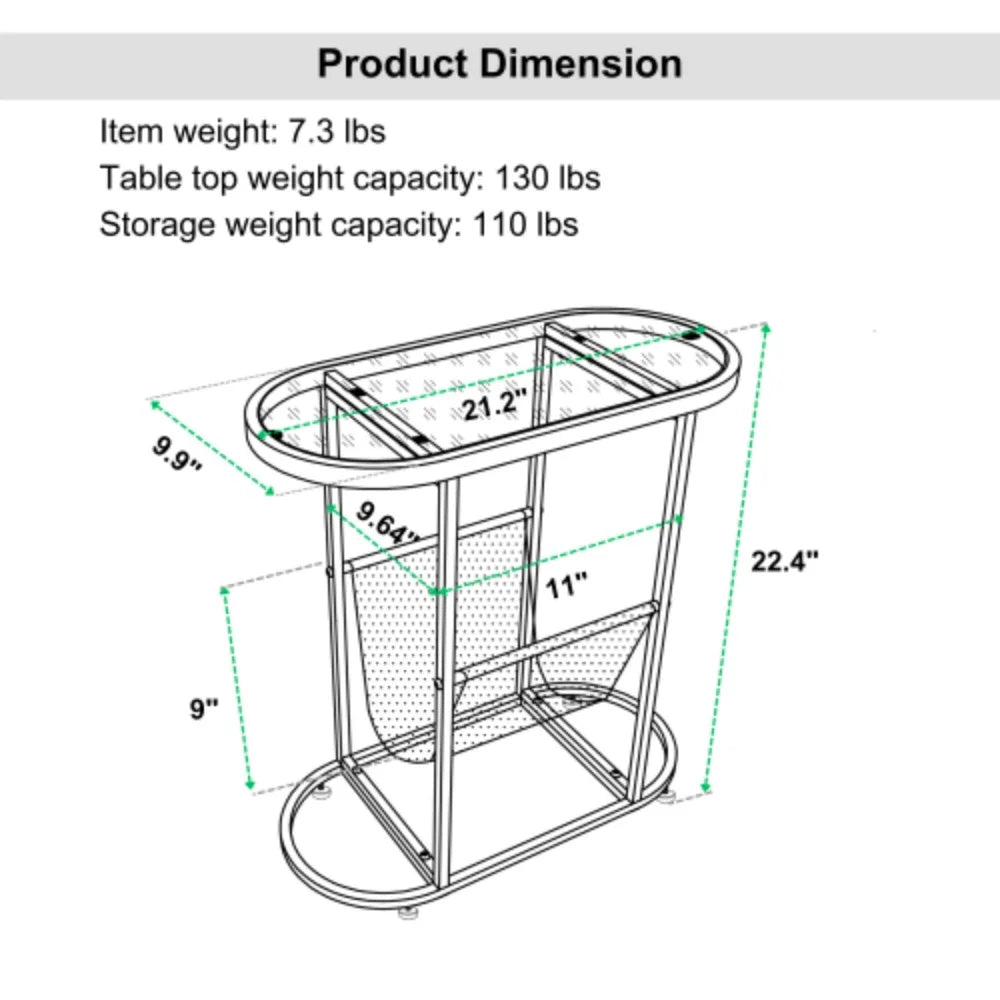Oval Glass Side Tables with Storage L3462