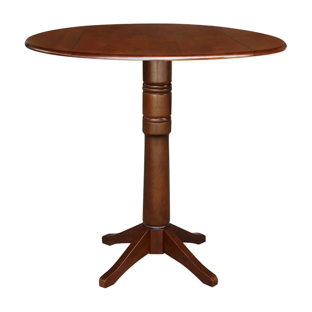 42" Round Dual Drop Leaf Pedestal Table Espresso P344