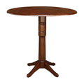 42" Round Dual Drop Leaf Pedestal Table Espresso P344