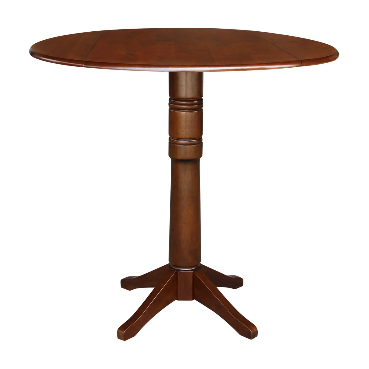 42" Round Dual Drop Leaf Pedestal Table Espresso P344