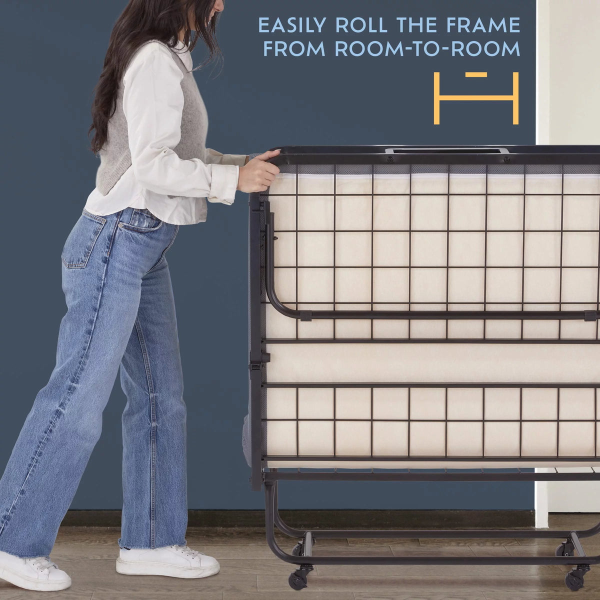 Folding Bed with Memory Foam Mattress Q526