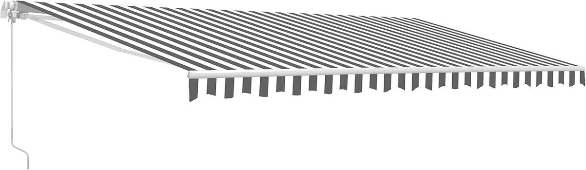 Retractable 13x10 Feet Motorized White Frame Patio Awning with Polyester Canopy E27836