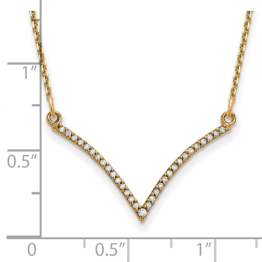 14K Yellow Gold Diamond V Necklace U5809