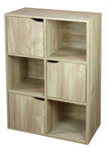 6 Cube Wood Storage Shelf with Doors H77316