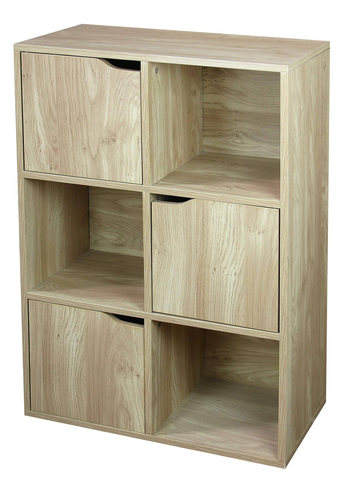6 Cube Wood Storage Shelf with Doors H77316