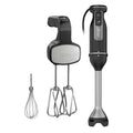 Black Hand Blender and Hand Mixer Combo with Whisk and Beaters R527