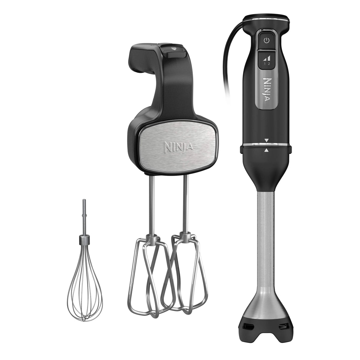 Black Hand Blender and Hand Mixer Combo with Whisk and Beaters R527