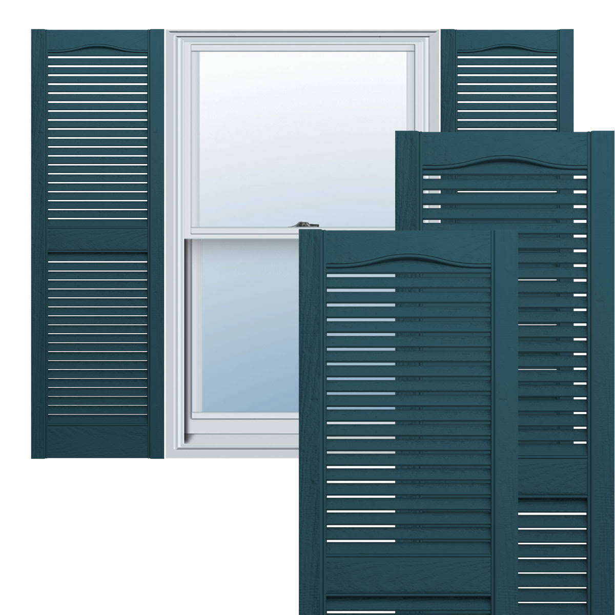 Vinyl Open Louver Shutters O2846