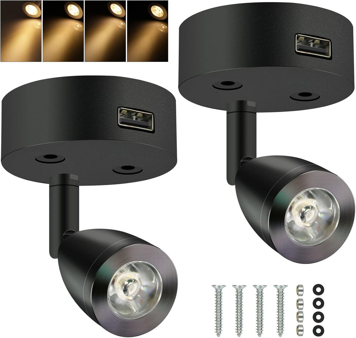 4PCS DC12-24V LED Reading Lamp with USB Port R5301