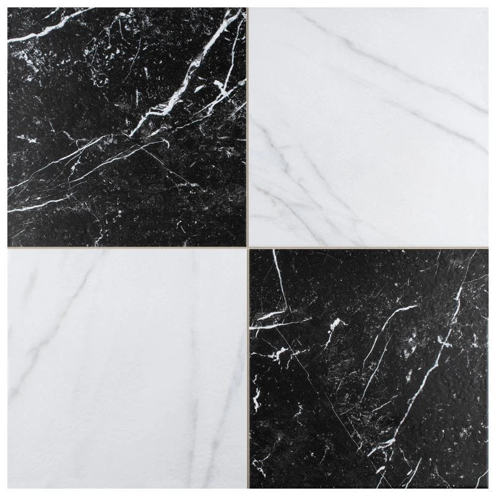 Black and White Porcelain Floor and Wall Tile P3410