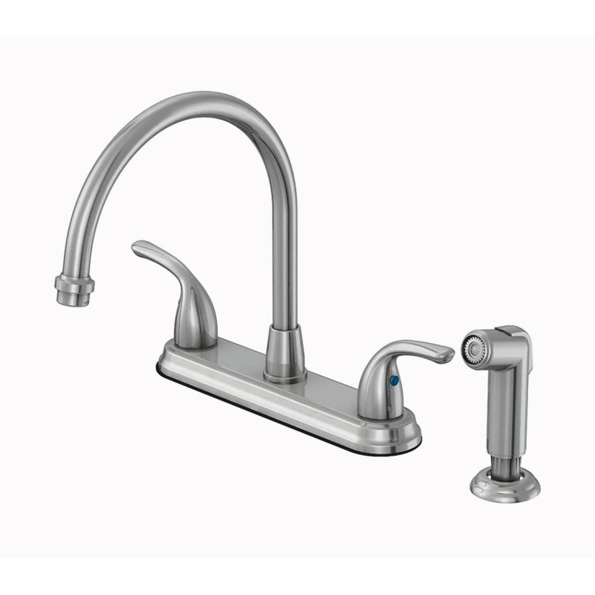 Brushed Nickel Two Handle Kitchen Faucet Side Spray J462842