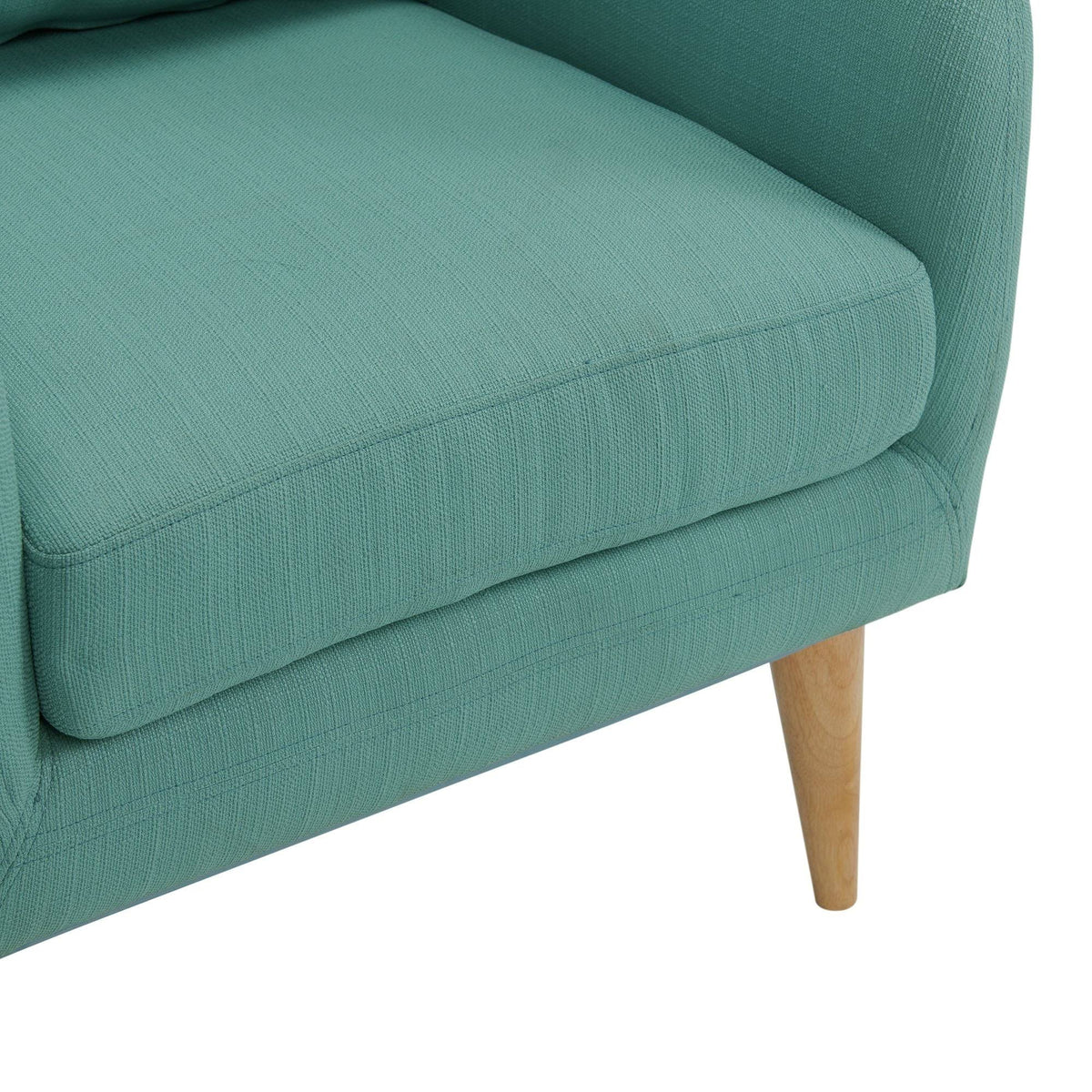 Green Accent Chair with Wooden Legs S2112